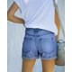 thumbnail image 3 of Pantalones cortos de mezclilla MODARANI de cintura alta Boyfriend Blue para mujer, 3 of 4
