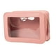 thumbnail image 3 of Bolsa de maquillaje jinwen transparente e impermeable PVC rosa, 3 of 8