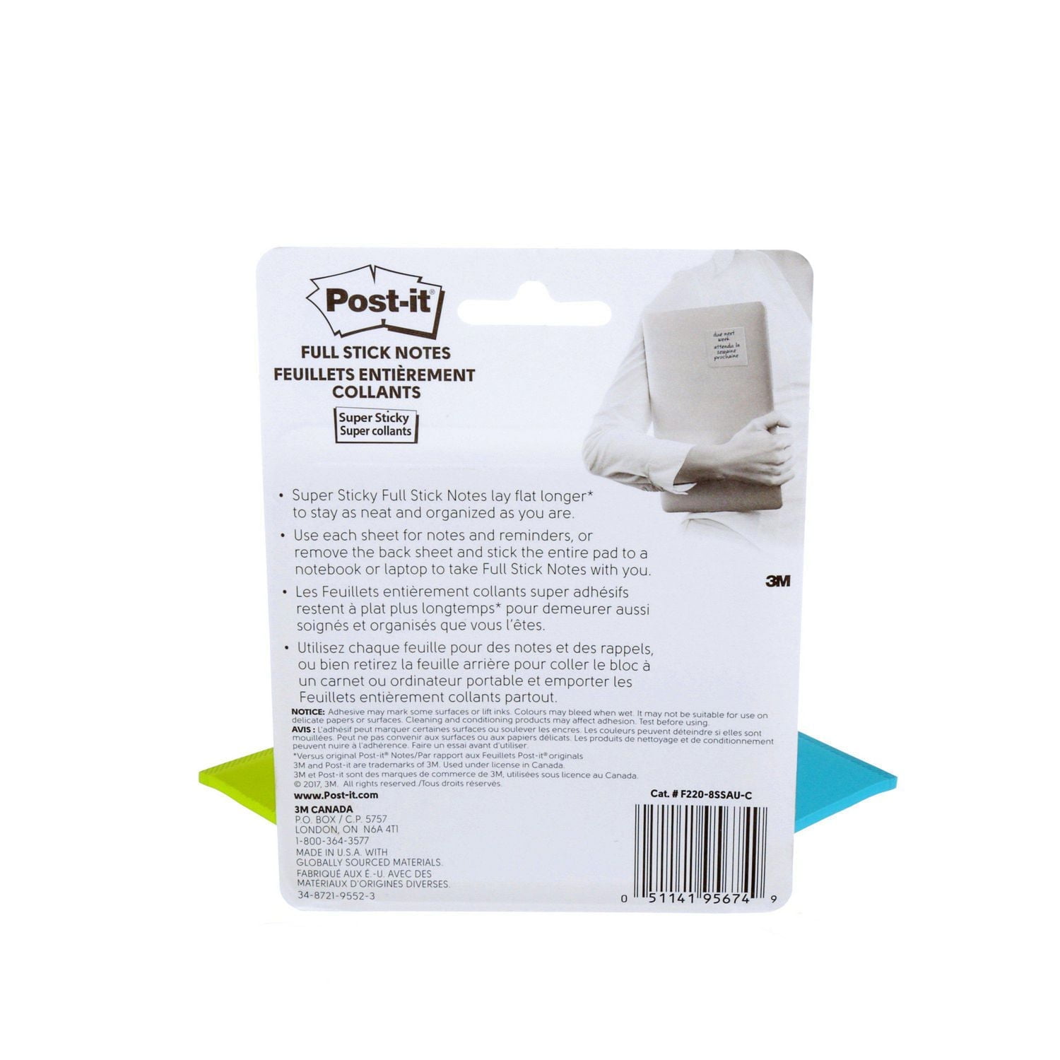 Post-it® Super Sticky Notes, Rio de Janeiro Collection, 2 in x 2 in (5 cm x 5 cm), 25 sheets per pad, 8 pads per pack