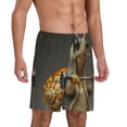 thumbnail image 2 of Goofa Surreal Weightlifting Snail Pattern Men's Pajama Short Sleep Shorts Soft Comfortable Breathable Pajamas Shorts with Pockets-Medium, 2 of 6