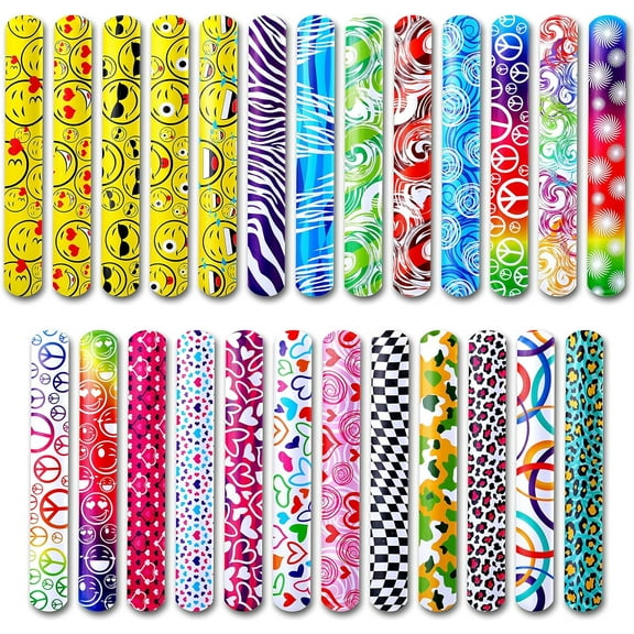50-Pack Slap Bracelets for Kids – Snap Wristbands Party Favors, Back-to-School Prizes, Birthday Goodie Bag Toys, Summer Camp Rewards & Classroom Supplies