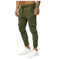 thumbnail image 2 of FRSASU Men Splicing Gradient Overalls Pocket Sport Work Trouser Pants Army Green M, 2 of 8