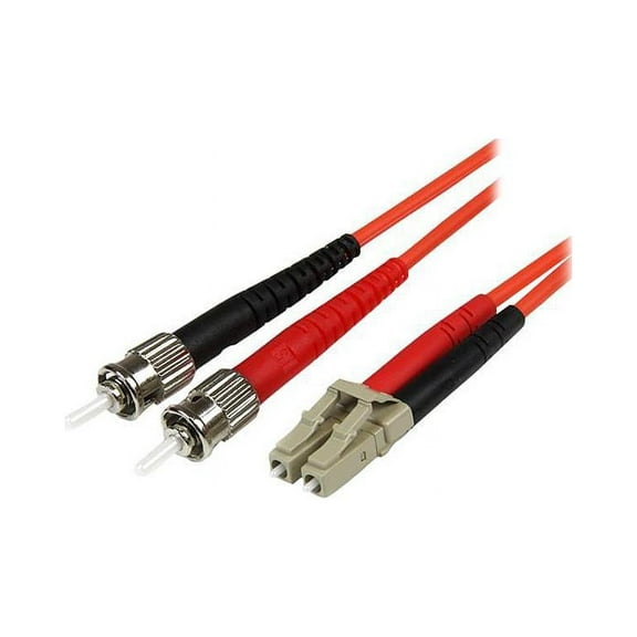 StarTech.com 5m Fiber Optic Cable - Multimode Duplex 50/125 - LSZH - LC/ST - OM2 - LC to ST Fiber Patch Cable - Patch cable - ST multi-mode (M) to LC multi-mode (M) - 5 m - 5 m - fiber optic - duplex - 50 / 125 micron - OM2 - molded - orange - for P/N: MCM1110MMLC