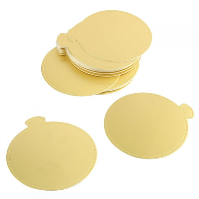 100 PCS Mini Gold Cake Tray, Paper Material, Display Pastries, Cupcakes, Cookies, Shiny Attractive Color, Perfect for DIY with Family, Kitchen Fun with Children and Lover, Golden