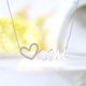 thumbnail image 2 of JeenMata Collar con Colgante de Corazón Abierto para Mamá con Piedra Rosa Decorada en Oro Blanco de 18 K sobre Plata - Piedra Natal de Octubre - Regalo para Mamá, 2 of 2