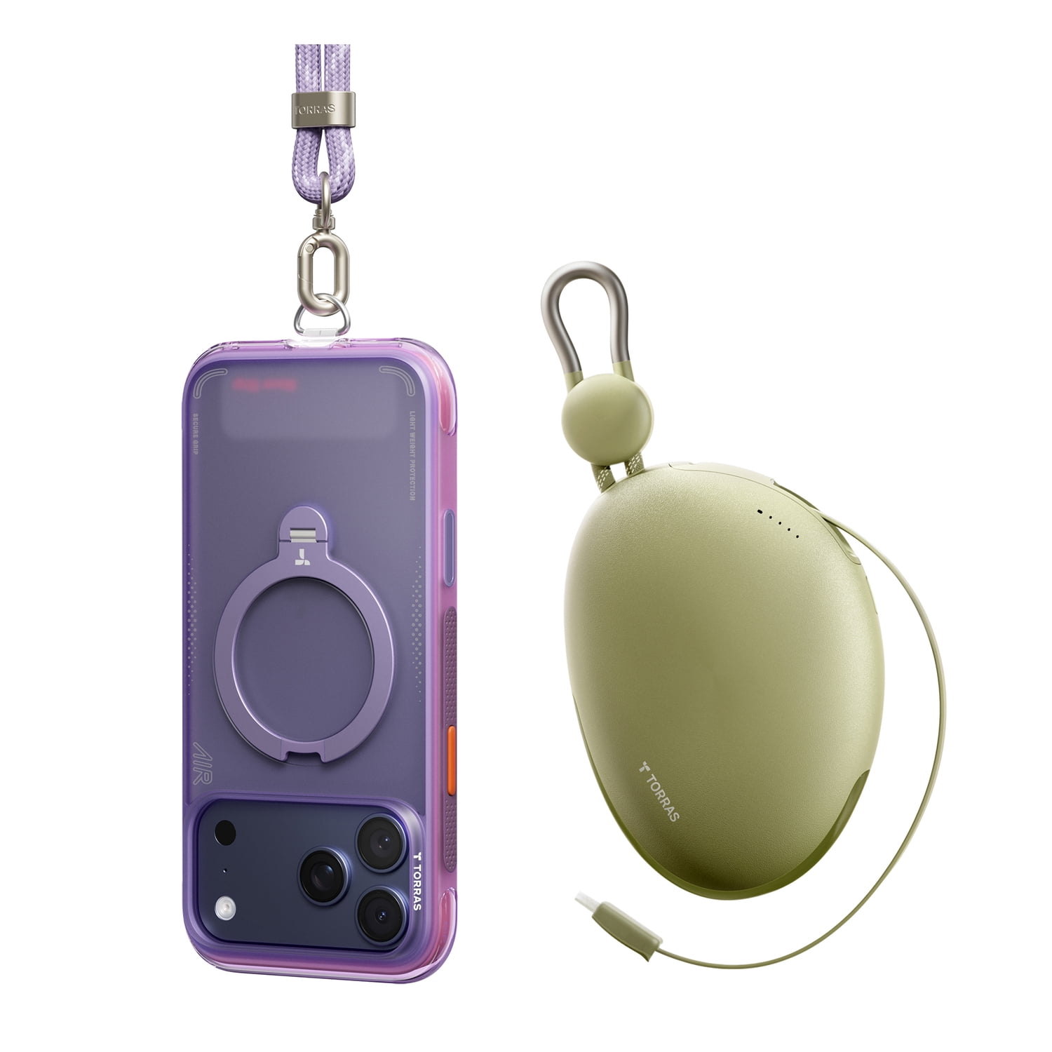 TORRAS iPhone 17 Pro Ostand Spin Air Case , Aurora Purple