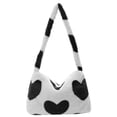 thumbnail image 1 of Minnieouse Bolso esponjoso de felpa de primera calidad para mujer, bolsos informales elegantes y a la moda, bolsos de hombro Bolsas de mensajero y de hombro blanco, 1 of 6