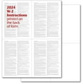 (1 Pack 100 Sheets) W2 4Up Employee Tax Forms, on Back" for 2024, for Laser/Inkjet Printer