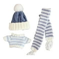 thumbnail image 5 of Vaveren Doll Sweater Clothes Set,Doll Outifits Scarf Costumes Hat,Alive Clothing,Doll Clothes,Cute Doll Clothes Suit for Pendant Doll blue striped set, 5 of 8