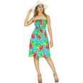 thumbnail image 4 of HAPPY BAY Women's Summer Boho Beach Smocked Mini Flowy Dress Tube Top Strapless Dresses for Women One Size Arctic, Hibiscus, 4 of 4