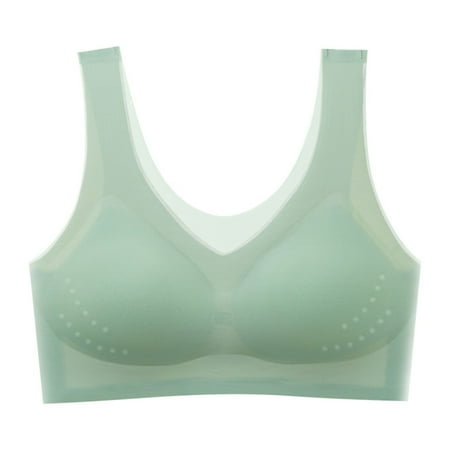 Clearance!Uooqdmx Bras for Women Plus Size Lingerie Thin Ice Silk Bra Summer Comfortable Ice Silk Bra Thin Ice Silk Lifting Bra Comfortable Bras for Women Green XL
