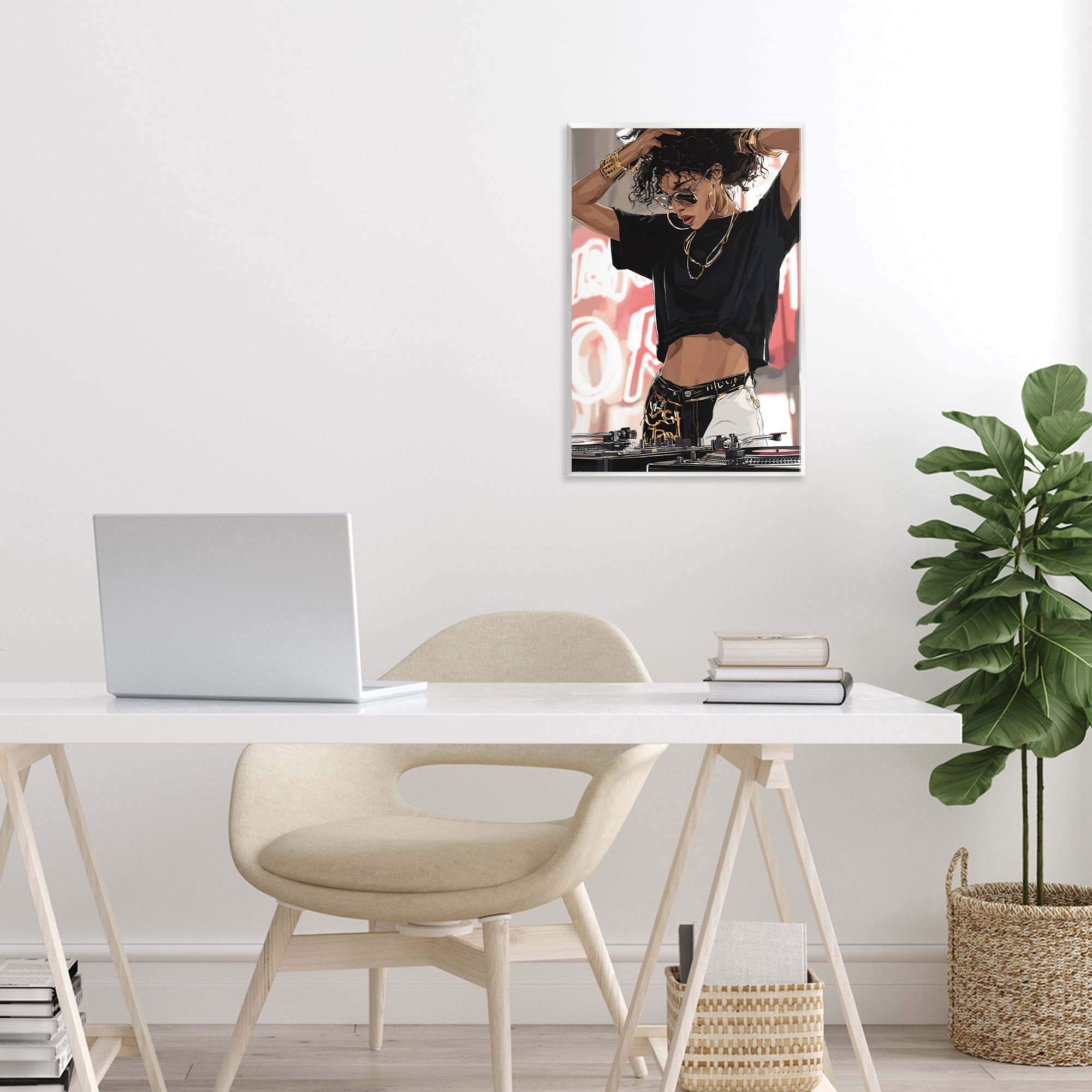 Stupell Industries Trendy Female DJ Musician Wall Plaque Art, design by Franklyn Gregory