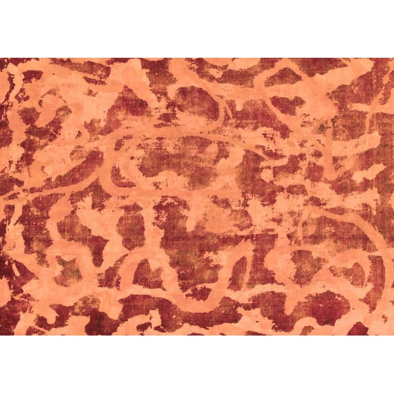Ahgly Company Indoor Rectangle Abstract Orange Modern Area Rugs, 8' x 10'