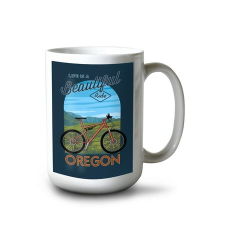 

Lantern Press 15 fl oz Ceramic Mug Kennebunkport Maine Blue and White Anchor Red Font Dishwasher & Microwave Safe