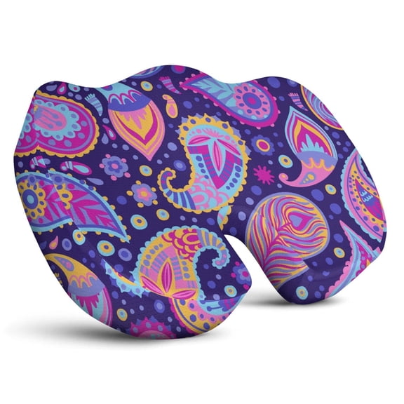 Premium Paisley Pattern Memory Foam Seat Cushion Ergonomic Chair Pad for Office Chair, Car, Airplane & Bleachers Sciatica, Tailbone Hip & Back Pain Relief - Chair Cushion for Long Office Workers.