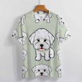 thumbnail image 4 of Cute Bichon Dog Women T-Shirt Classic O Neck T-Shirts Short-Sleeve Trendy Animal Print Design Tshirt Casual Clothing, 4 of 5