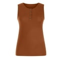 thumbnail image 4 of USSUMA Solid Vest T-Shirts for Women Trendy Sleeveless Cute Ribbon Button Tank Dressy Blouse Casual Tops Summer Round Neck Women's Tunics Plus Size Shirt 2022, 4 of 5