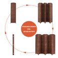 thumbnail image 3 of 5.7ft Wood Fiber Woven Room Divider 6 Panels, Removable Brown Wooden Room Divider, Separator by LAZYLAND, 3 of 5