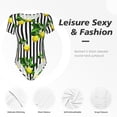 thumbnail image 5 of Picia Lemons on Striped Womens One Piece Swimsuits Modest Tummy Control Bathing Suits Lace Up Slimming Swim Suit-XX-Large, 5 of 9