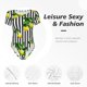 thumbnail image 4 of Fotbe Lemons on Striped Body de Mujer con Cuello Redondo y Mangas Cortas, Sin Mangas Ajustado, Suave, Cómodo y Básico-Medium, 4 of 7