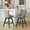 Gray, variant on Swivel Velvet Barstools with Button Tufted Back and Chrome Nailhead Trim, Comfortable Bar Chairs with Wooden Legs for Kitchen Island and Home Bar, Set of Two in Wine Red