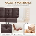 thumbnail image 4 of Vineego Couch Relax Modern Wood Convertible Folding and Futon Sofa Bed with 2 Cup Holder, Brown, 4 of 7