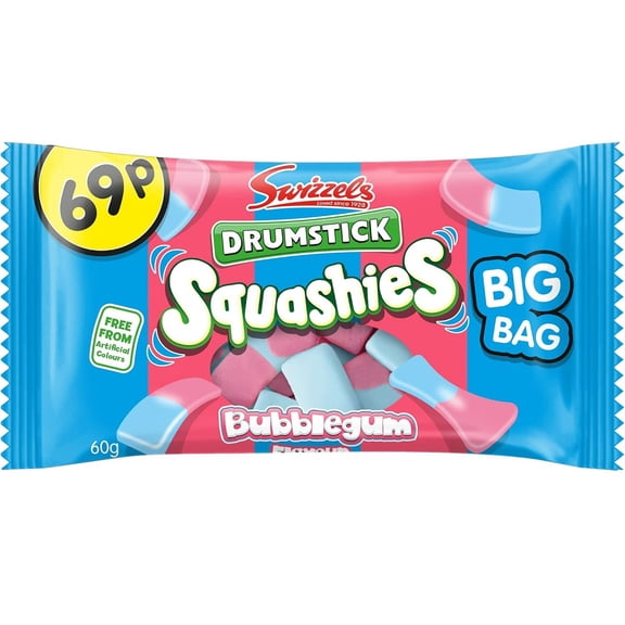 Swizzels Drumstick Squashies Bubblegum Flavour 60g (Pack of 12)