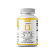 Tapestry Brands Vitamin D3 50 MCG, Bone and Immune System Dietary Supplement Support, 75 Tablets