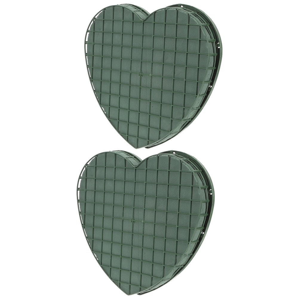 LEXSOMEO 2Pcs Heart Shaped Floral Arrangements Mud Wedding Car Floral Insert Mud Floral Arrangement Block