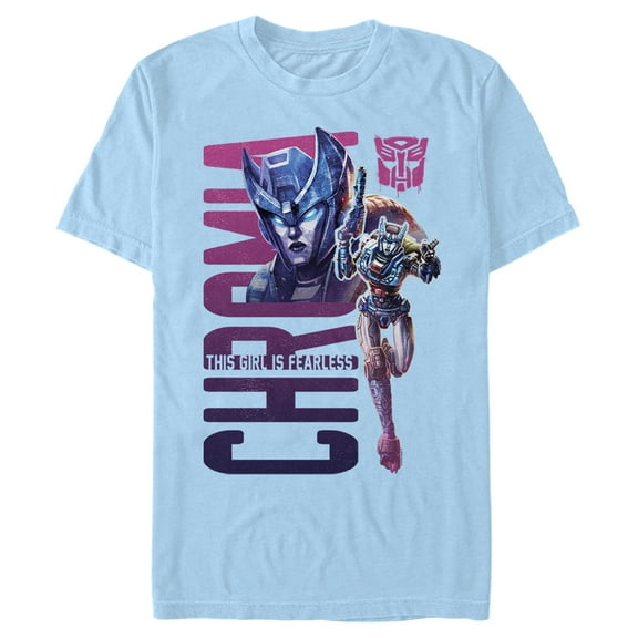 Men's Transformers Chromia Fearless Girl  Graphic Tee Light Blue 2X Large