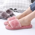 thumbnail image 2 of Sacredtree Women's Fuzzy Faux Fur Memroy Foam Flat Spa Slide Slippers Open Toe House Shoes Sandals, 2 of 7