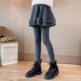 thumbnail image 6 of Gyratedream Girls Leggings with Skirt Warm Kids Leggings Tutu Pants Comfort Cotton Safety Pants 4-13T, 6 of 7
