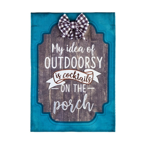My Idea of Outdoorsy Garden Burlap Flag