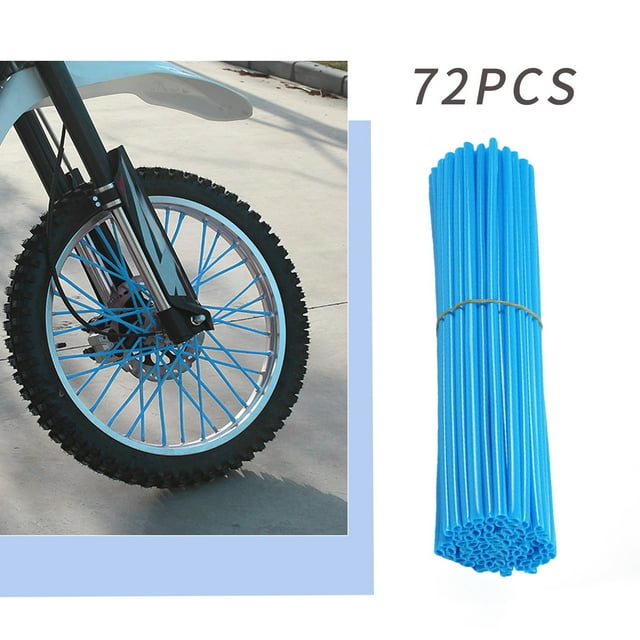 EGNMCR Décorations Ensemble de Décoration de Rayons de Roue 72 Pcs Manchon de Décoration de Rayons de Roue Vélo Moto Ensemble de Rayons Colorés de Rayons de Roue en Plastique
