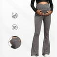 thumbnail image 4 of Maternity Flare Yoga Pants for Women Cross-Waist Over The Belly Workout Yoga Pregnancy Pants Casual Stretchy Leggings for Pilates, Fitness, 4 of 6