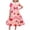 #0288-Beige, variant on Cowsor Big Girls Short Sleeve V Neck Dress Valentine Heart Print Waist Cinched Turn Down Collar Comfortable Holiday Party Outfit for 5 to 14 Years Old