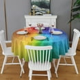 thumbnail image 2 of Colorful Tie Dye Pattern Round Tablecloth 60"x60",Wrinkle Wipeable Table Cloth for Kitchen Dining Room Picnic Patio Party, 2 of 6