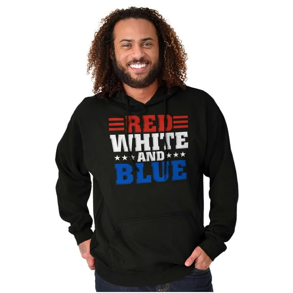 Proud American Red White and Blue USA Hoodie Sweatshirt Women Men Brisco Brands M