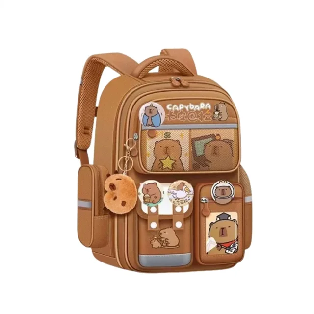 Capybara Cartoon Backpack Large Capacity Oxford Fabric Elementary School Bag Suitable For School And Short Trips