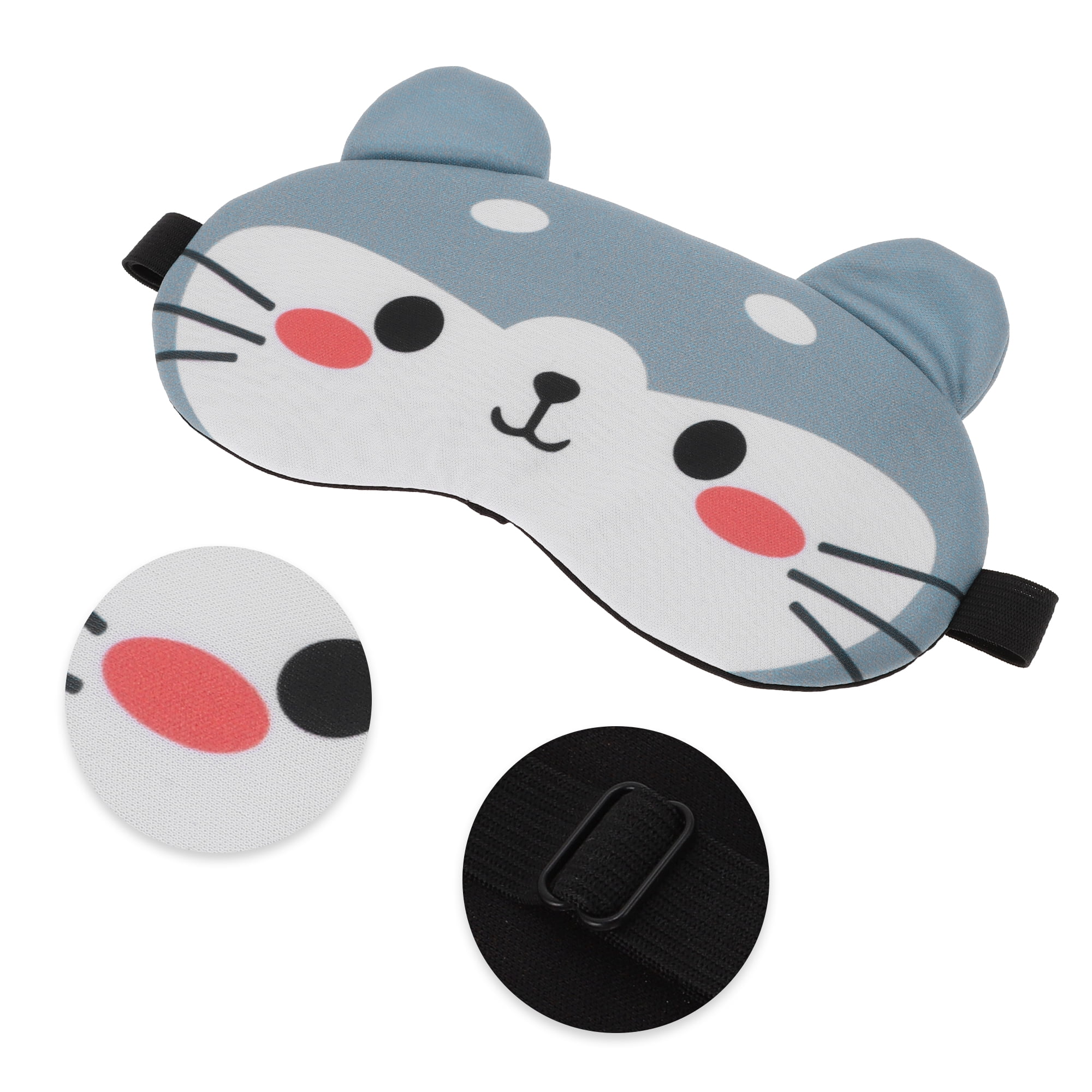Unique Bargains Soft Cute Cat Eyes Sleep Mask Gray White Comfortable Eye Cover