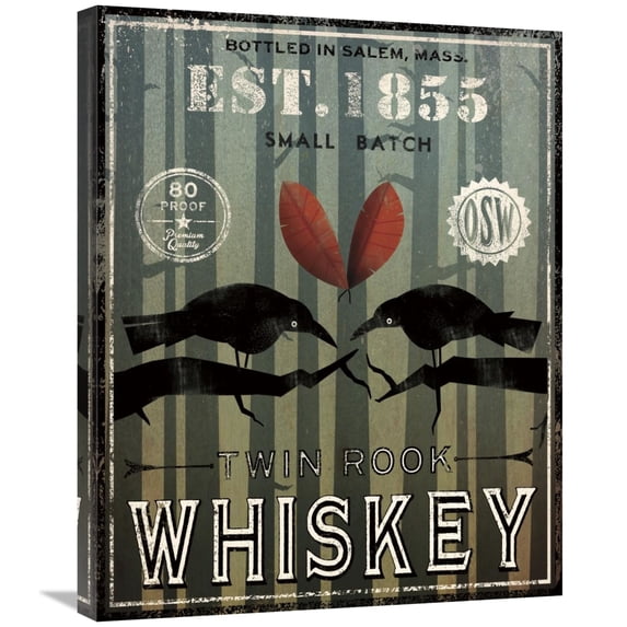 Global Gallery's 'Old Salt Whiskey Love Birds' By Ryan Fowler Stretched Canvas Wall Art