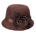 thumbnail image 5 of Women Top Hat Decor Sun Protection Hats Sun Hat Fashion Bucket Hat Casual Sunhat Brown, 5 of 7