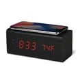 thumbnail image 3 of RCA 5-Watt Qi Charging Alarm Clock with Red LED Digits and Dark Woodgrain Finish - Black, 3 of 3