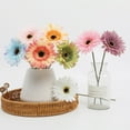 thumbnail image 6 of WBQ 10Pcs Artificial Gerbera Daisies Flowers Fake African Daisy Faux Flowers Silk Flowers for for Wedding Bridal Bouquet Party Home Kitchen Decor, 10.23 In Long, 6 of 6