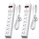thumbnail image 1 of Protector contra sobretensiones PLUGTUL, paquete de 2 unidades, 980J, con 6 enchufes, cable de 4 pies, 1 of 7
