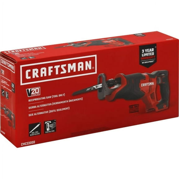 CRAFTSMAN V20 Reciprocating Saw, Cordless, Tool Only CMCS300B Special Purchase