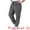 Grey, variant on Women's Plus Straight Leg Elastic Loose Pockets Trousers Black 1X