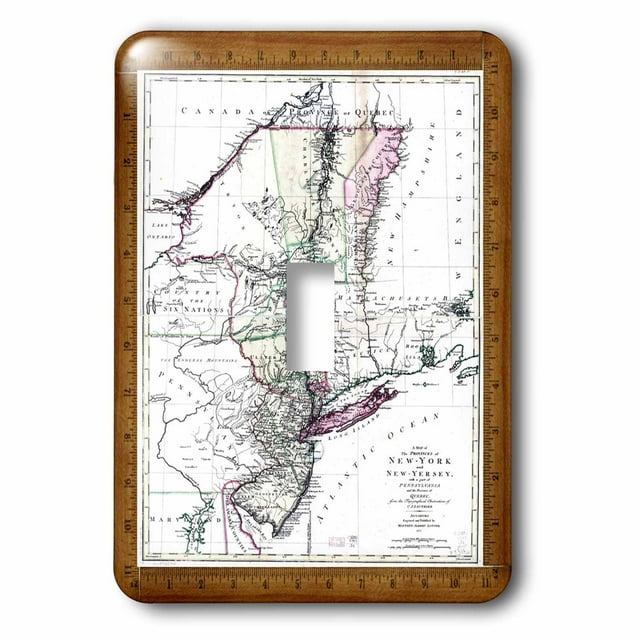 3dRose Antique 1771 Map Of New York n New Jersey - Single Toggle Switch (lsp_60473_1)