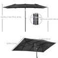 thumbnail image 3 of Outsunny 10ft Double-sided Patio Umbrella with Tilt, Adjustable Height, Grey, 3 of 10