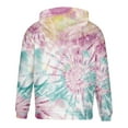 thumbnail image 3 of DDAPJ pyju Mens Tie Dye Graphic Hoodie Novelty Casual Sweatshirts Long Sleeve Drawstring Hooded Sweatshirt with Kangaroo Pocket Pink S, 3 of 4